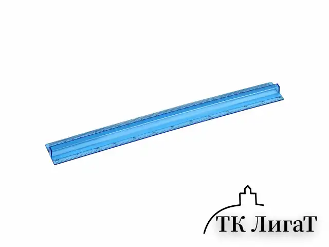 Линейка пластиковая 30 см, BRAUBERG, с держателем, прозрачная, неоновая, ассорти, 210843