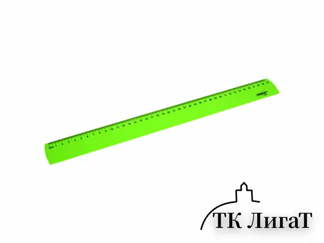 Линейка пластиковая 40 см ПИФАГОР, неоновая, ассорти, 210844