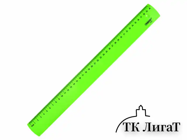 Линейка пластиковая 40 см ПИФАГОР, неоновая, ассорти, 210844