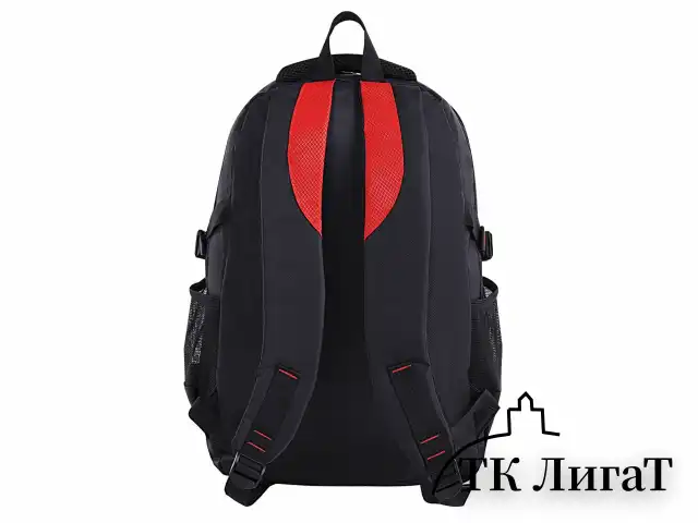 Рюкзак BRAUBERG TITANIUM универсальный, 3 отделения, черный, красные вставки, 45х28х18 см, 226376