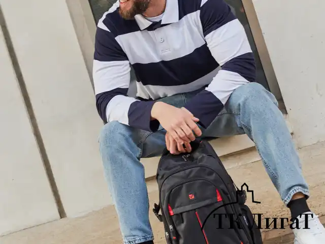 Рюкзак BRAUBERG TITANIUM универсальный, 3 отделения, черный, красные вставки, 45х28х18 см, 226376