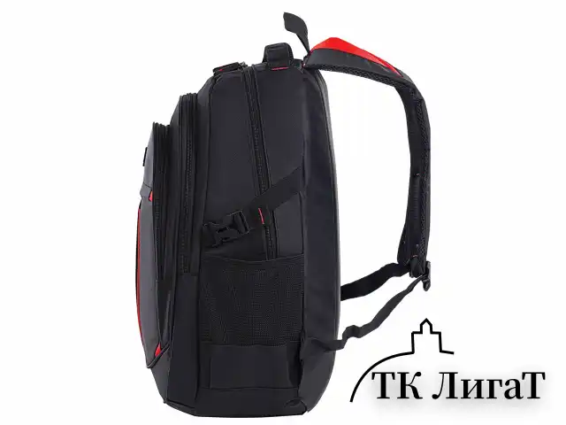 Рюкзак BRAUBERG TITANIUM универсальный, 3 отделения, черный, красные вставки, 45х28х18 см, 226376