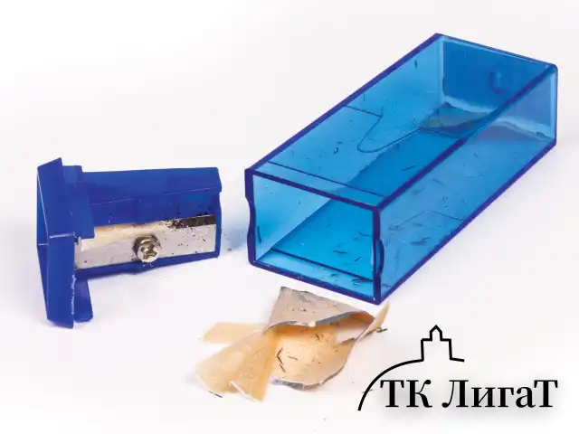 Точилка ПИФАГОР, с контейнером, прямоугольная, пластиковая, тонированный корпус, ассорти, 226530