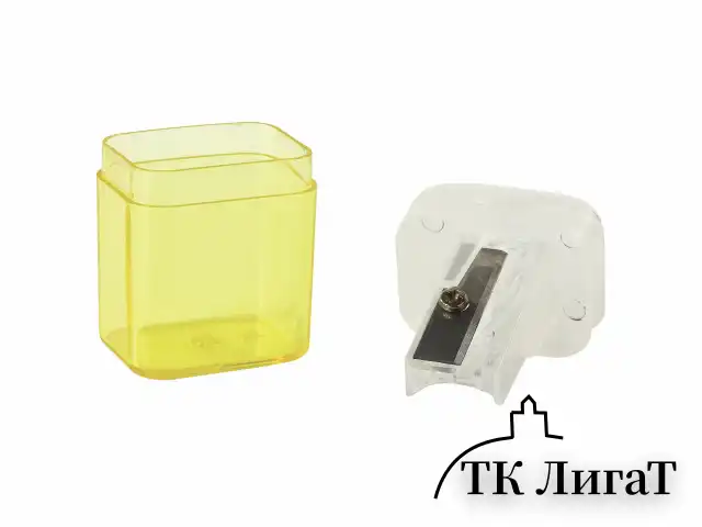 Точилка STAFF "College" PS-533, с контейнером и крышкой, прямоугольная, тонированный ассорти, 226533