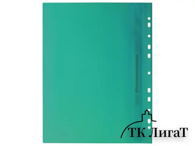 Скоросшиватель пластиковый с перфорацией BRAUBERG, А4, 140/180 мкм, зеленый, 226581