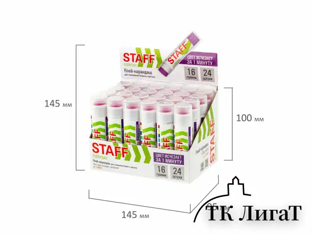 Клей-карандаш STAFF EVERYDAY, 16 г, обесцвечивающийся после высыхания, 226620