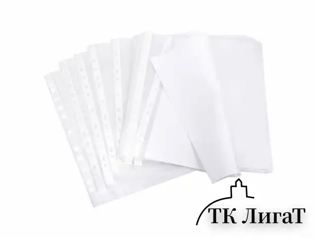 Папки-файлы перфорированные, А4, BRAUBERG "STANDARD", комплект 100 шт., гладкие, 45 мкм, 226831