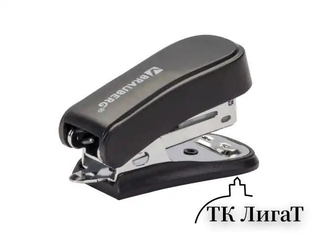 Степлер №24/6, 26/6 МИНИ BRAUBERG "Standard", до 25 листов, с антистеплером, черный, 226849