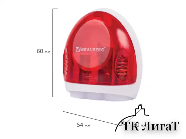 Точилка BRAUBERG "TERN" с контейнером, пластиковая, овальная, 3 отверстия, цвет ассорти, 226939