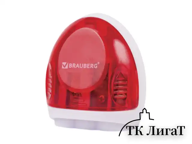 Точилка BRAUBERG "TERN" с контейнером, пластиковая, овальная, 3 отверстия, цвет ассорти, 226939
