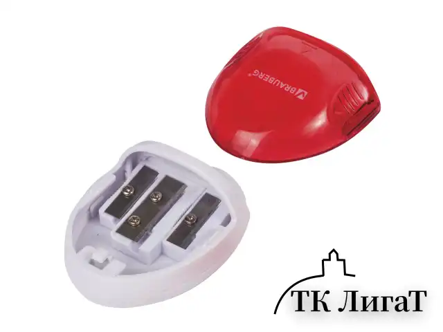 Точилка BRAUBERG "TERN" с контейнером, пластиковая, овальная, 3 отверстия, цвет ассорти, 226939