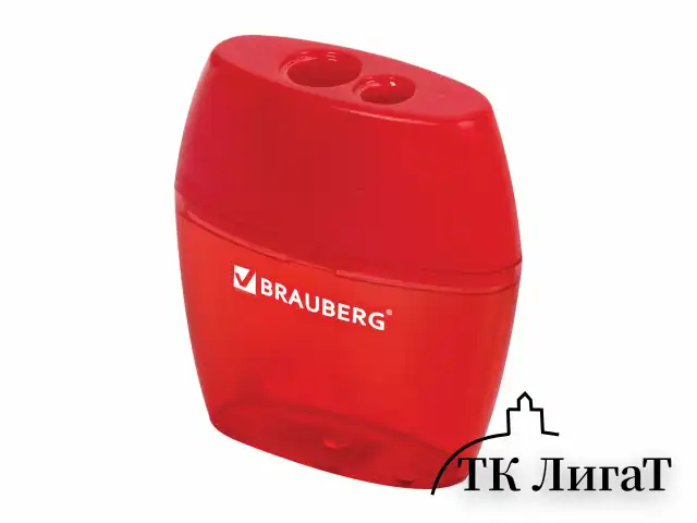 Точилка BRAUBERG "Diamond Dual", 2 отверстия для чернографитных карандашей (в том числе утолщенных), с контейнером, ассорти, 226941