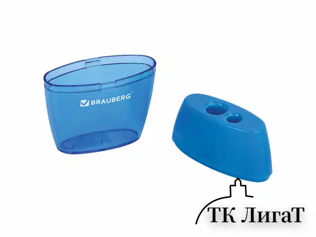 Точилка BRAUBERG "Diamond Dual", 2 отверстия для чернографитных карандашей (в том числе утолщенных), с контейнером, ассорти, 226941