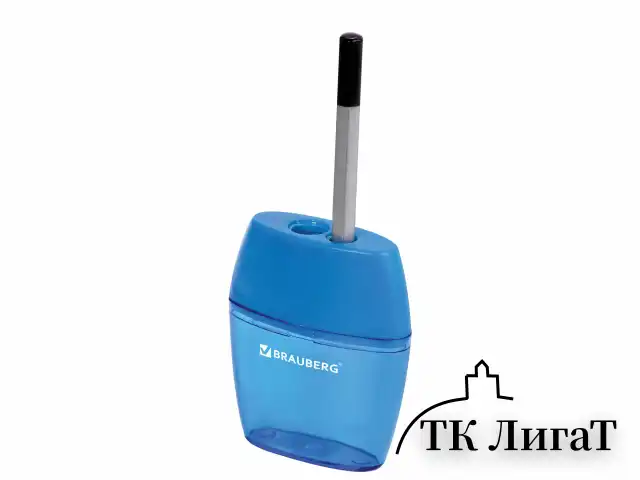 Точилка BRAUBERG "Diamond Dual", 2 отверстия для чернографитных карандашей (в том числе утолщенных), с контейнером, ассорти, 226941