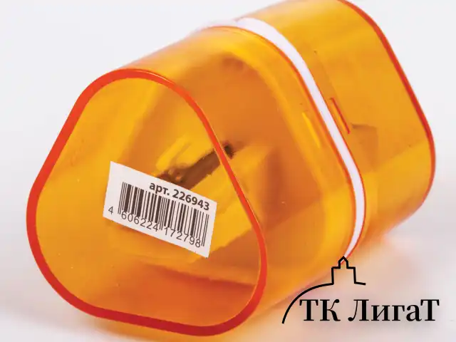 Точилка BRAUBERG "Case", 3 отверстия для чернографитных и цветных карандашей (в том числе утолщенных), с контейнером, ассорти, 226943