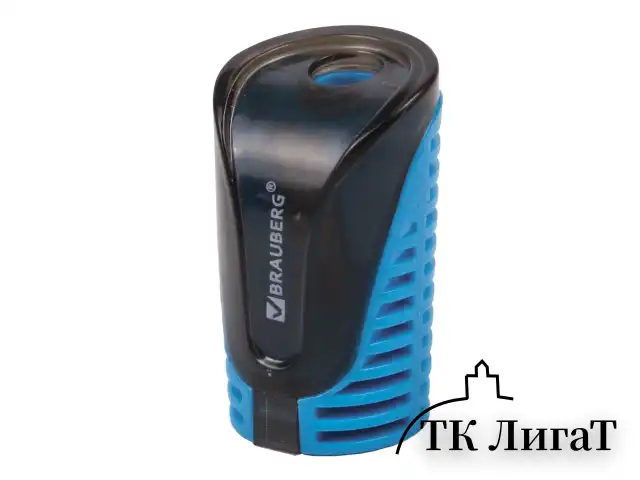 Точилка BRAUBERG "Cell" с контейнером, пластиковая, овальная, цвет корпуса ассорти, 226944