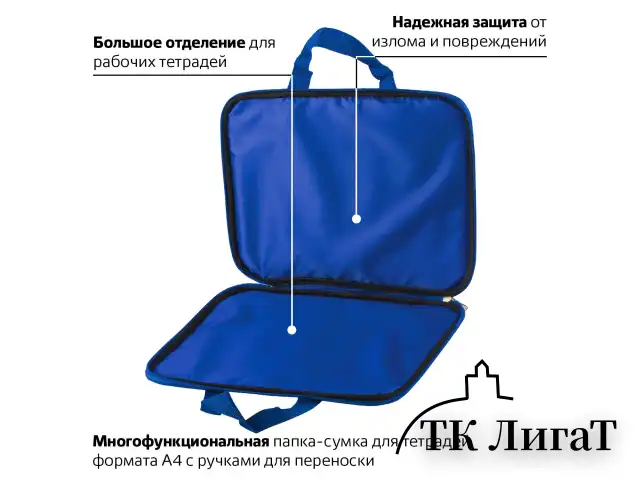 Папка на молнии с ручками BRAUBERG, А4, 1 отделение, с подкладкой, полиэстер, 20 мм, "Atom", 227089
