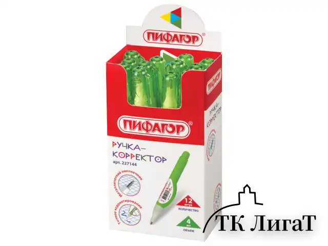 Ручка-корректор ПИФАГОР, 4 мл, металлический наконечник, 227144
