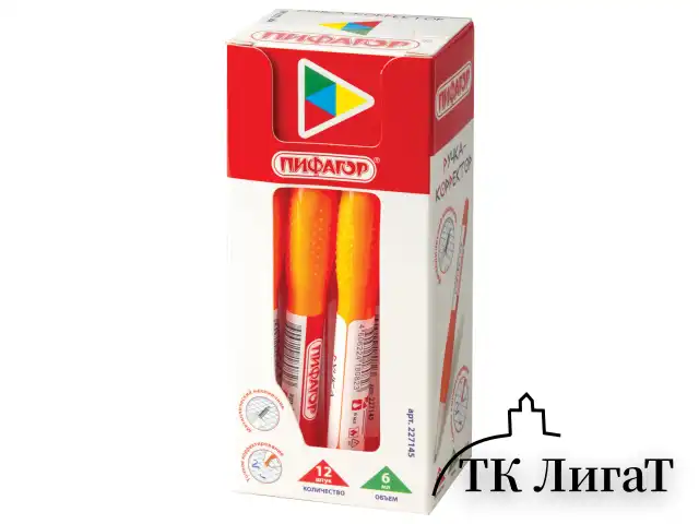 Ручка-корректор ПИФАГОР, 6 мл, металлический наконечник, 227145