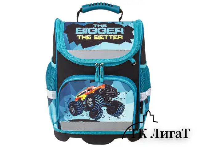 Ранец ЮНЛАНДИЯ WISE для начальной школы, "Monster-truck", 37х29х15 см, 229948