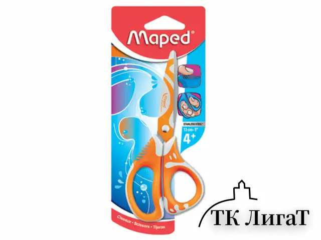 Ножницы MAPED (Франция) "Zenoa Fit", 130 мм, прорезинные ручки, с цветной печатью, ассорти, 670110