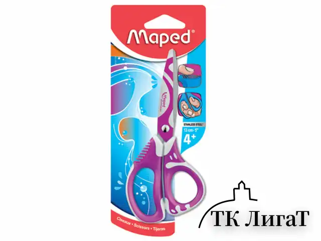 Ножницы MAPED (Франция) "Zenoa Fit", 130 мм, прорезинные ручки, с цветной печатью, ассорти, 670110