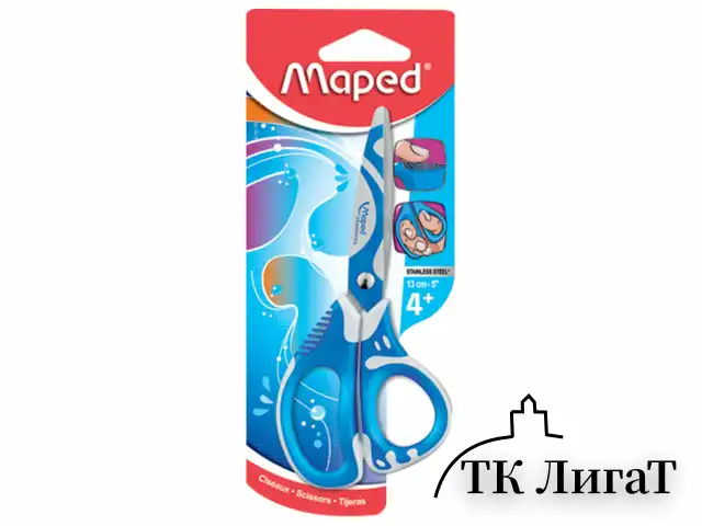 Ножницы MAPED (Франция) "Zenoa Fit", 130 мм, прорезинные ручки, с цветной печатью, ассорти, 670110