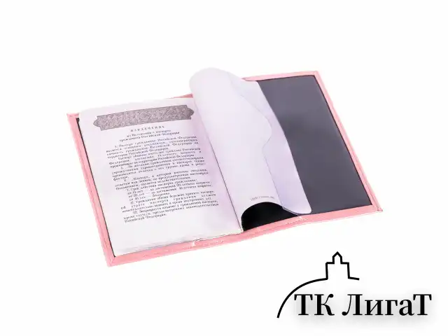 Обложка для паспорта экокожа, мягкая вставка изолон, "PASSPORT", розовая, STAFF "Profit", 238409