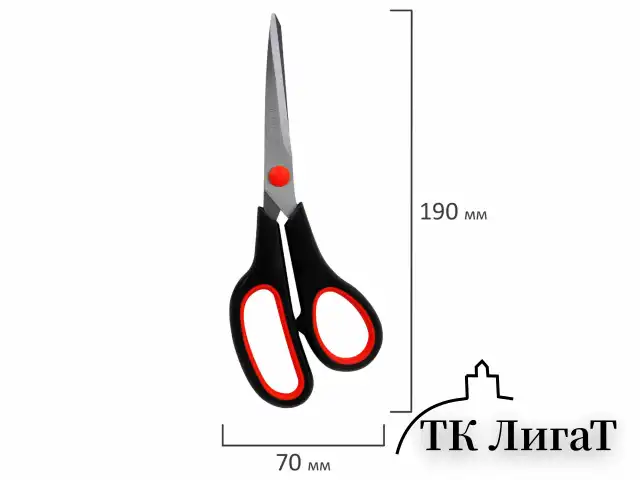 Ножницы BRAUBERG SOFT GRIP НАБОР 5 штук (140, 170, 190, 220, 240 мм), эргономичные черно-красные ручки, ВЫГОДНАЯ УПАКОВКА, 238410
