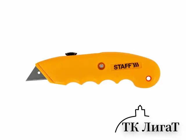 Нож универсальный мощный STAFF PRO, автофиксатор с 3 положениями, ABS-пластик, 238733