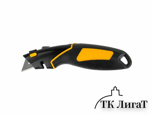 Нож универсальный мощный цинковый BRAUBERG METALLIC PRO, автофиксатор, резиновые вставки, 238738