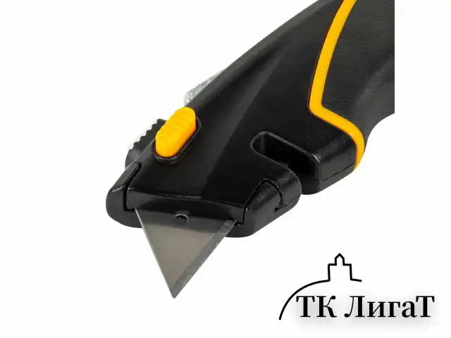 Нож универсальный мощный цинковый BRAUBERG METALLIC PRO, автофиксатор, резиновые вставки, 238738