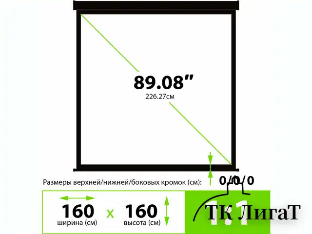 Экран Cactus TriExpert CS-PSTE-160x160-BK, 160x160 см, 1:1, напольный, черный