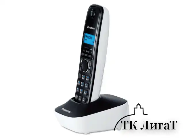 Радиотелефон PANASONIC KX-TG1611RUW, память 50 номеров, АОН, повтор, часы/будильник, белый