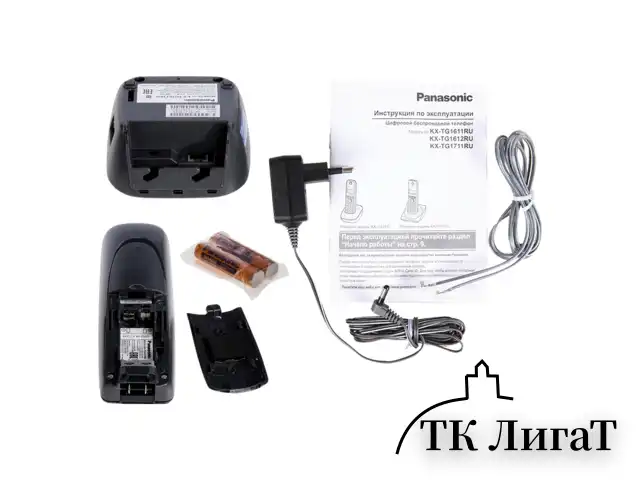 Радиотелефон PANASONIC KX-TG1611RUH, память 50 номеров, АОН, повтор, часы/будильник, серый