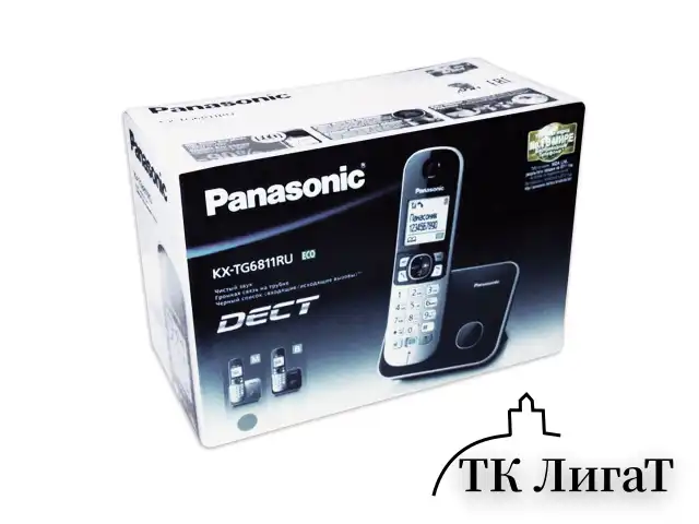 Радиотелефон PANASONIC KX-TG6811RUM, память 50 номеров, АОН, повтор, спикерфон, полифония, 10-100 м, серый