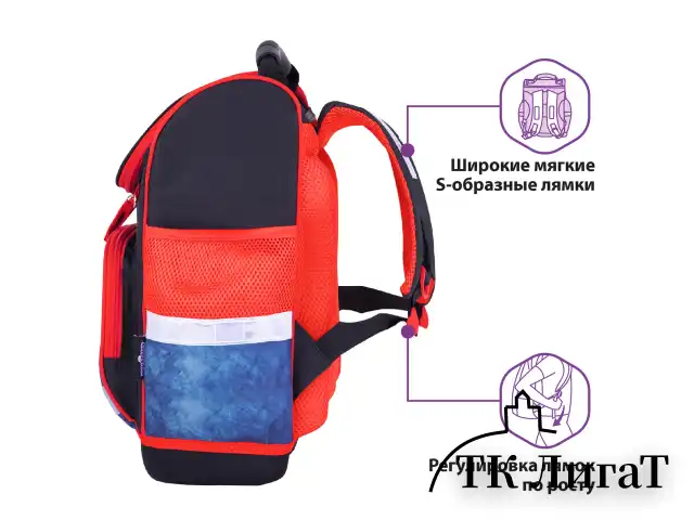 Ранец ЮНЛАНДИЯ WISE для начальной школы, "Feel the speed", 37x29х15 см, 270590