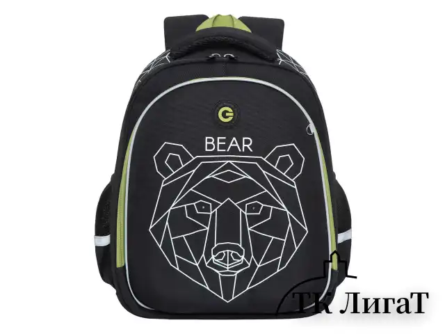 Ранец GRIZZLY анатомическая спинка, c бейджем, для мальчиков, "BEAR", 36х28х20 см, RAz-287-9/1