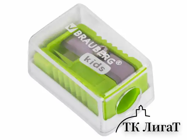 Точилка BRAUBERG KIDS "MINI", с контейнером, пластиковая, пастельные цвета ассорти, 271944