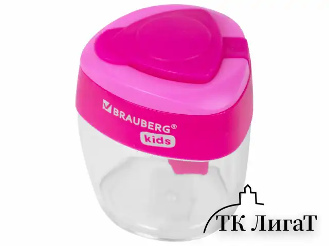 Точилка BRAUBERG KIDS "MAXI", 2 отверстия, с большим контейнером, трехгранный корпус, цвета ассорти, 271945
