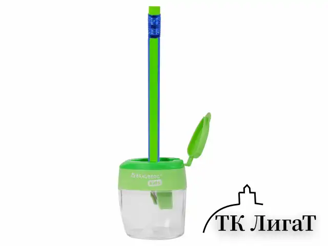 Точилка BRAUBERG KIDS "MAXI", 2 отверстия, с большим контейнером, трехгранный корпус, цвета ассорти, 271945