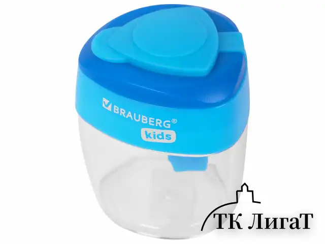 Точилка BRAUBERG KIDS "MAXI", 2 отверстия, с большим контейнером, трехгранный корпус, цвета ассорти, 271945