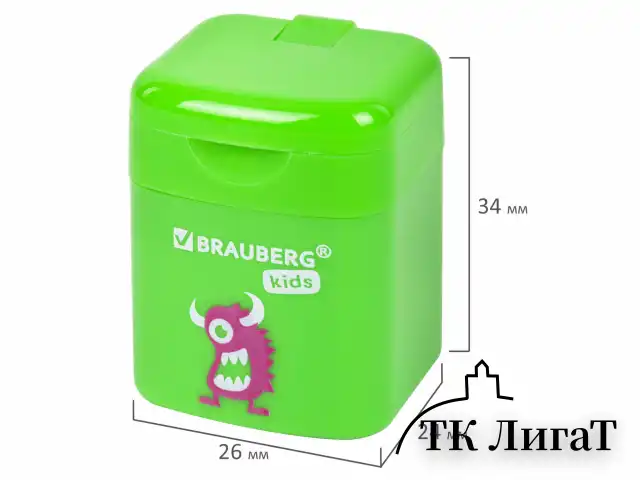 Точилка BRAUBERG KIDS "Монстрик", с контейнером, корпус ассорти, 271946