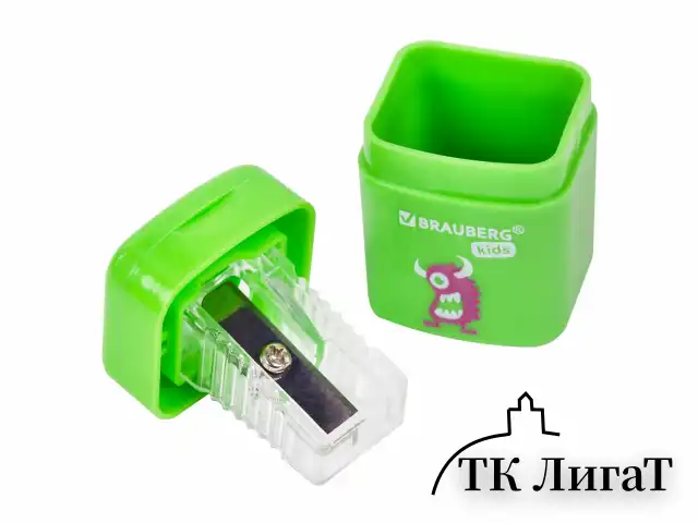 Точилка BRAUBERG KIDS "Монстрик", с контейнером, корпус ассорти, 271946