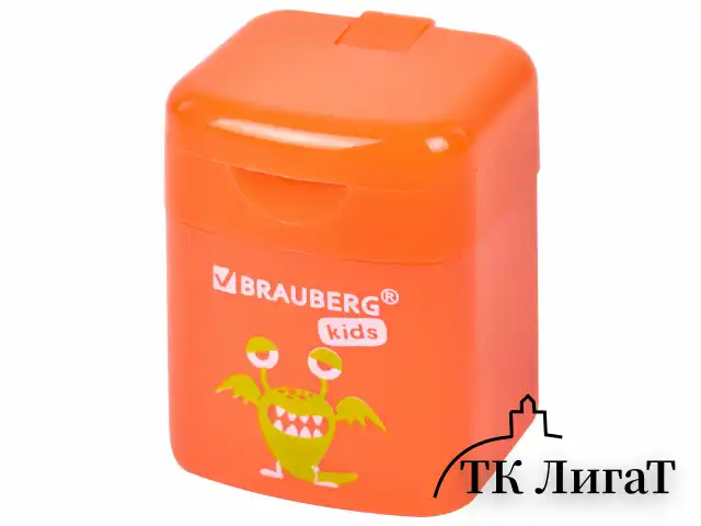 Точилка BRAUBERG KIDS "Монстрик", с контейнером, корпус ассорти, 271946
