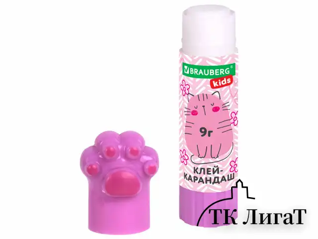 Клей-карандаш "Лапки" Cat Paw, 9 г, фигурный колпачок, 3 шт. на блистере, BRAUBERG KIDS, 271982