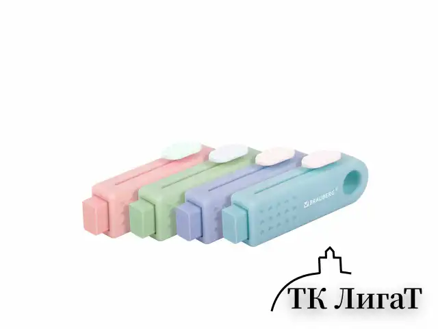 Ластик выдвижной BRAUBERG "Slider Mini", 68х22х13 мм, пастельные цвета ассорти, 271983