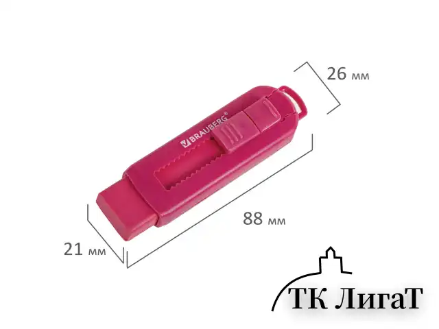 Ластик выдвижной BRAUBERG "Slider", 88х26х21 мм, яркие цвета корпуса ассорти, 271985