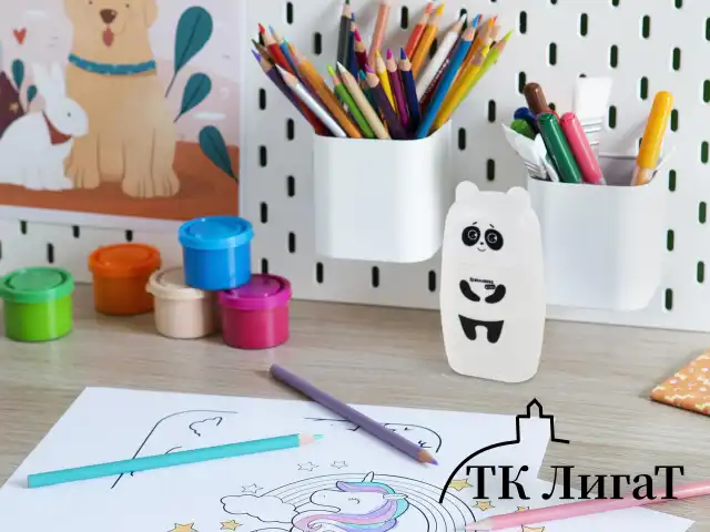 Точилка с ластиком 2 в 1 BRAUBERG KIDS "Панда", 2 отверстия, блистер, 271988