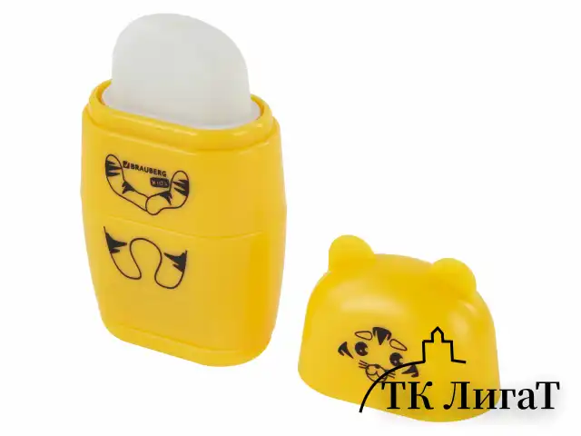 Точилка с ластиком 2 в 1 BRAUBERG KIDS "Зверушки", 2 отверстия, дизайн ассорти, 271989